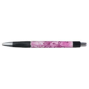 Abstract Inked Flowers pink Lilies