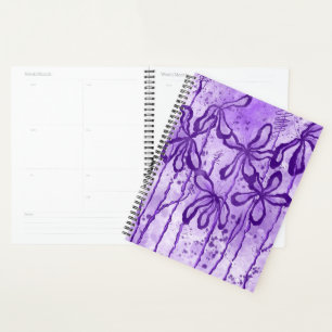 Abstract Inked Flowers purple Lilies Planner