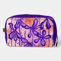 Abstract Inked Flowers Purple & Orange