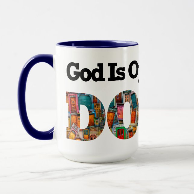 Abstract Inspirational Vintage Doors Pattern Mug (Left)