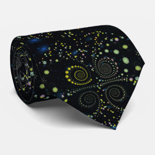 Abstract Intricate Shiny Swirls Artistic Design Tie