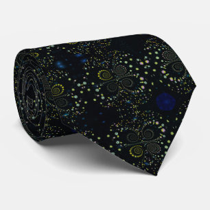Abstract Intricate Shiny Swirls Artistic Design Tie