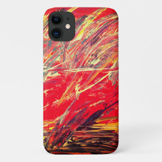 Abstract Iphone Case - Red Feather Blast