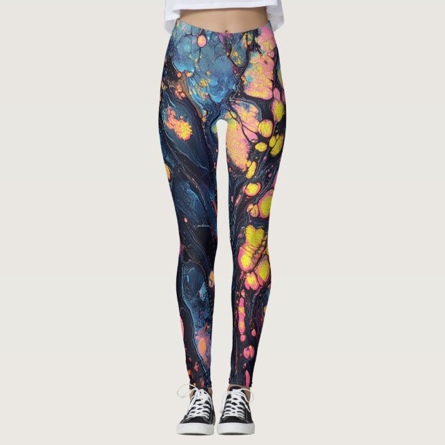 Abstract Iridescent Art Leggings (Front)