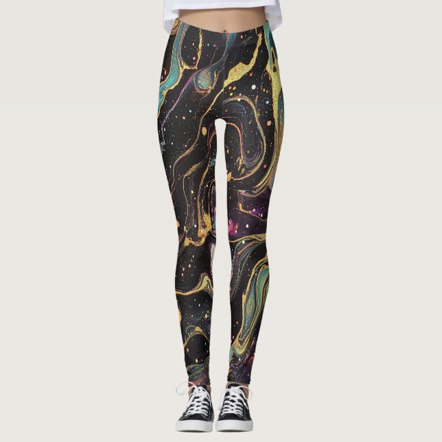 Abstract Iridescent Art Leggings (Front)