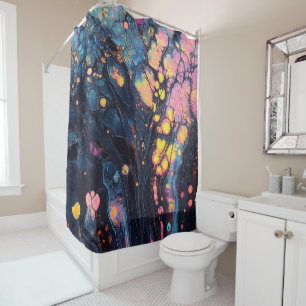 Abstract Iridescent Art Shower Curtain
