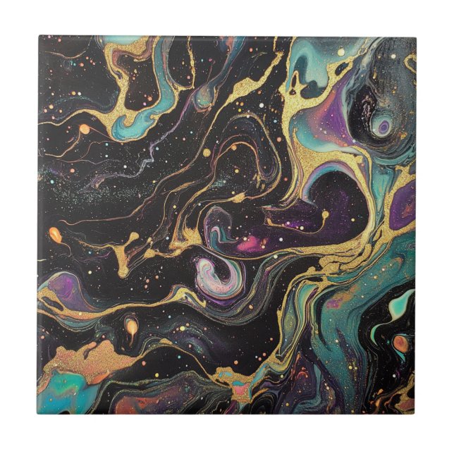 Abstract Iridescent Art Tile (Front)