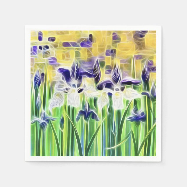 Abstract Iris Cocktail Napkin (Front)