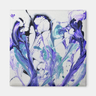 Abstract Iris Flowers Magnet