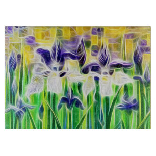 Abstract Iris Tray Cutting Board