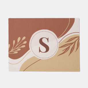 Abstract irregular shapes with earth colours doormat