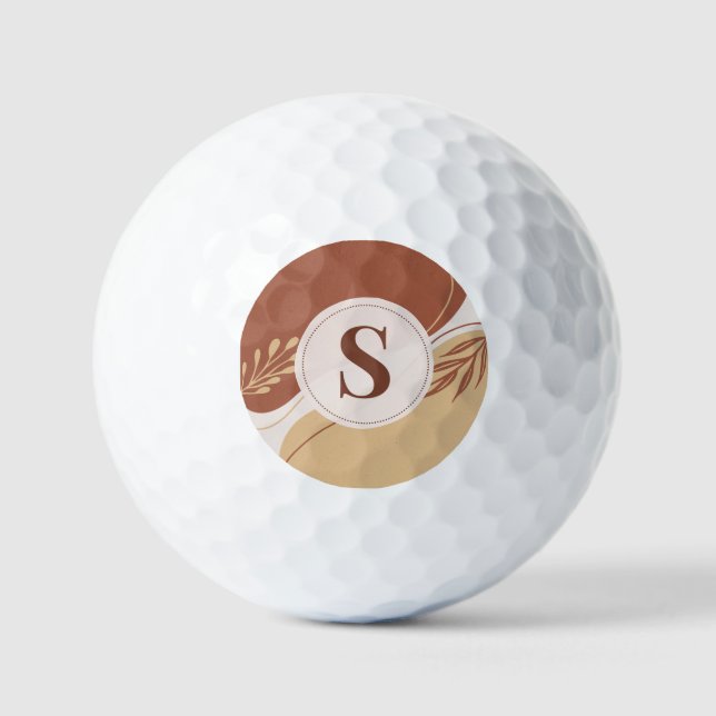 Abstract irregular shapes with earth colours golf balls (Front)