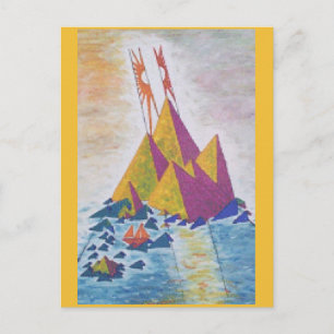 Abstract Island Art Postcard