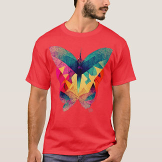 Abstract isometric fractal butterfly in risograph  T-Shirt