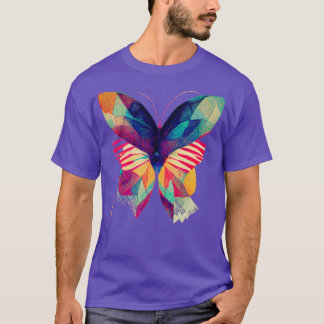 Abstract isometric fractal butterfly in risograph  T-Shirt
