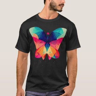Abstract isometric fractal butterfly in risograph  T-Shirt