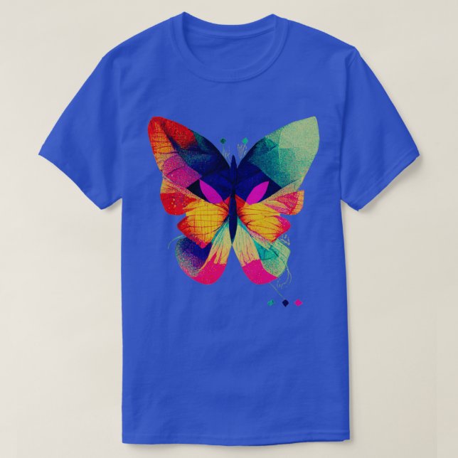 Abstract isometric fractal butterfly in risograph  T-Shirt (Design Front)