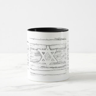 abstract israel black and white mug