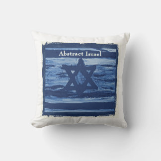 ABSTRACT ISRAEL BLUE CUSHION