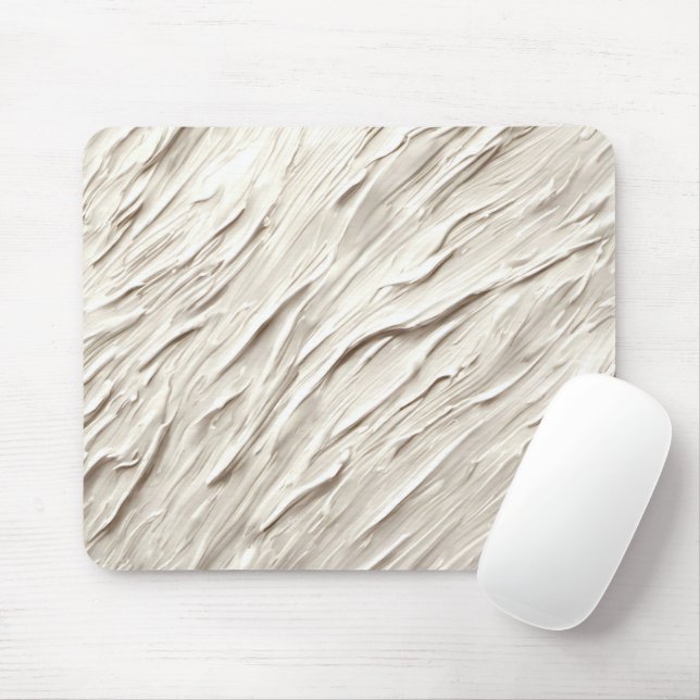 Abstract Ivory Texture Mouse Mat (With Mouse)