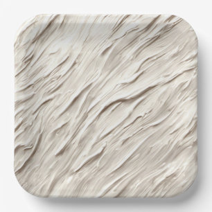 Abstract Ivory Texture Paper Plate