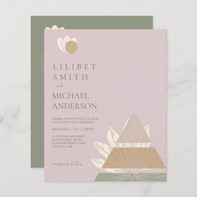 Abstract Japandi Scandinavian Geometric Wedding (Front/Back)