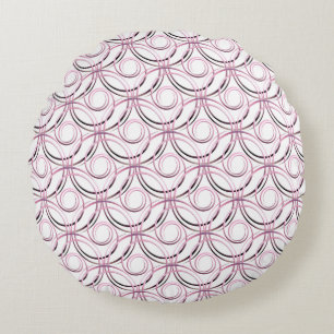 abstract japanese circles pattern round cushion