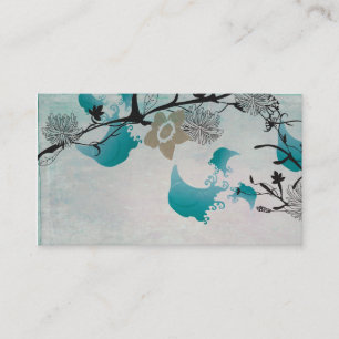 Abstract Japanese floral business cards
