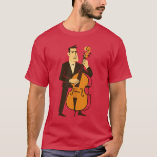 Abstract Jazz Cellist Art – Modern Musician Graphi T-Shirt