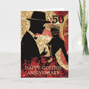 Abstract Jazz Serenade Golden Anniversary Card