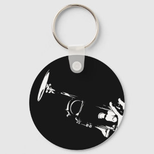 Abstract Jazz Trumpet Keychain