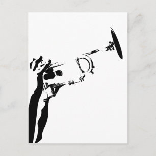 Abstract Jazz Trumpet Postcard