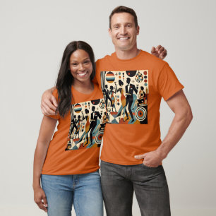 Abstract Jazzy Martinis and Dancing Cocktail Party T-Shirt