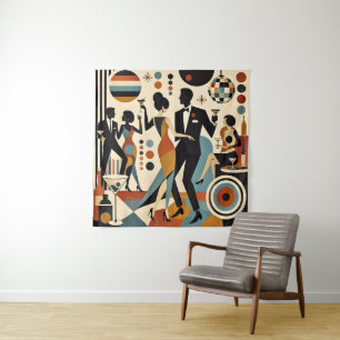 Abstract Jazzy Martinis and Dancing Cocktail Party Tapestry