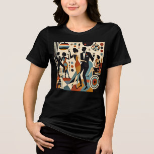 Abstract Jazzy Martinis and Dancing Cocktail Party Tri-Blend Shirt