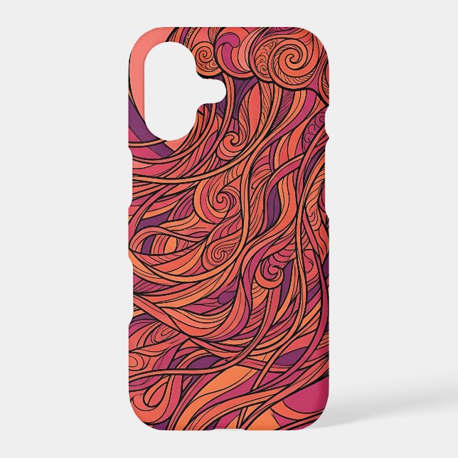 Abstract Jellyfish Sunset Orange iPhone Cases (Back)