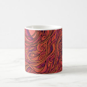 Abstract Jellyfish Sunset Orange Lines Coffee Mug