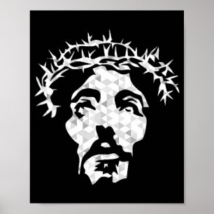 Abstract Jesus Christ Portrait - Devout Christian  Poster
