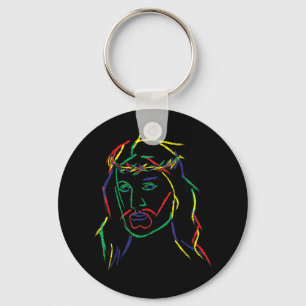 Abstract Jesus Graphic Image Cool Fun Piece T-Shir Key Ring