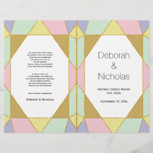Abstract jewel pale tones modern wedding program