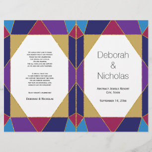 Abstract jewel tones modern wedding program