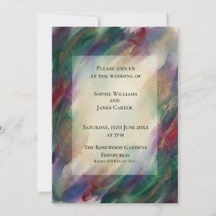 Abstract Jewel Watercolour Wedding Invitation