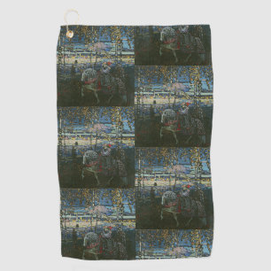 Abstract Journey,Couple on Horseback by Kandinsky Golf Towel