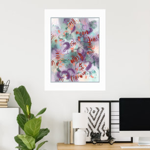 Abstract joyful mark making  poster