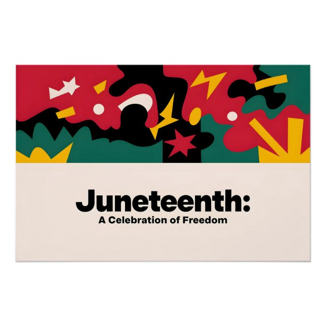 Abstract Juneteenth A Celebration of Freedom Desi Poster (Front)