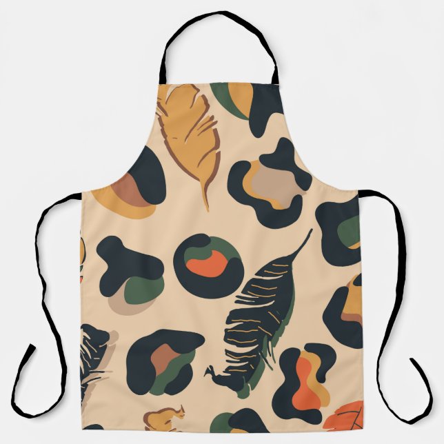 Abstract jungle seamless pattern,wild animal backg apron (Front)