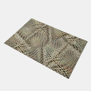 Abstract jute with slight golden metal tone throw doormat