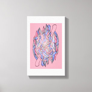 Abstract Kaleidoscope Burst Canvas Pink Print
