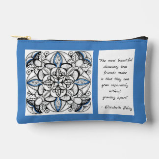 Abstract Kaleidoscope Doodle with Friendship Quote Accessory Pouch