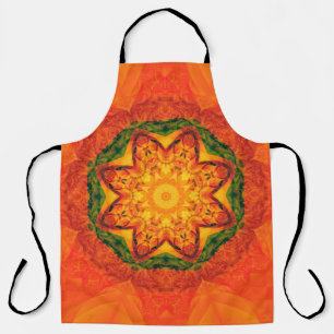 Abstract kaleidoscope orange background. Beautiful Apron